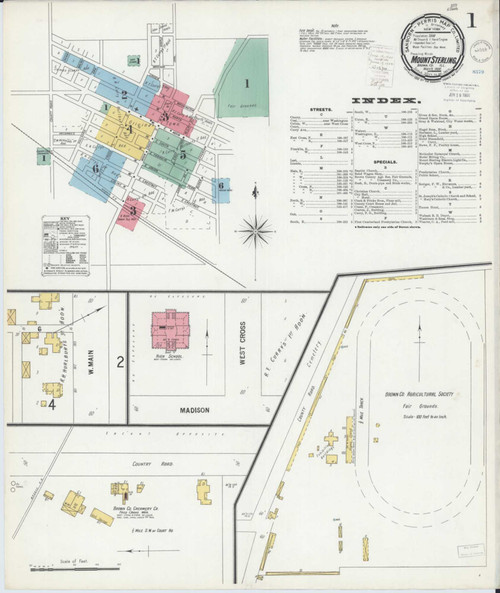 Mount Sterling Illinois 1900 - Fire Insurance Index - Old Map Reprint