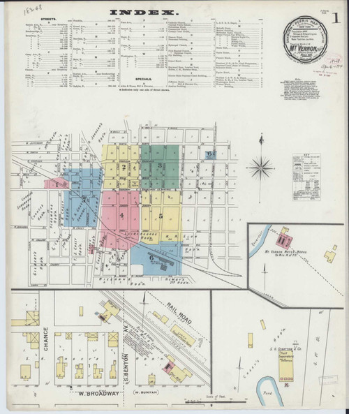 Mount Vernon Illinois 1894 - Fire Insurance Index - Old Map Reprint