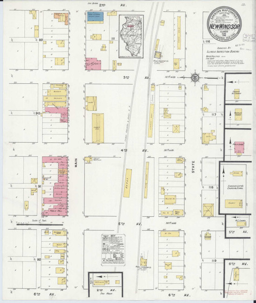 New Windsor Illinois 1916 - Fire Insurance Index - Old Map Reprint