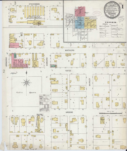 Newman Illinois 1898 - Fire Insurance Index - Old Map Reprint
