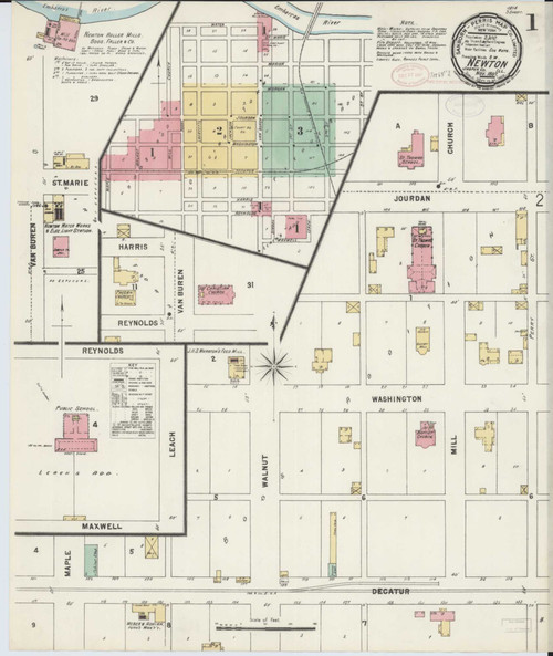 Newton Illinois 1897 - Fire Insurance Index - Old Map Reprint
