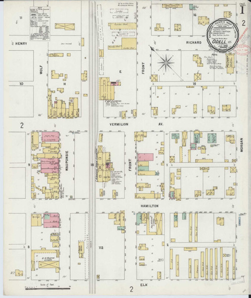 Odell Illinois 1898 - Fire Insurance Index - Old Map Reprint