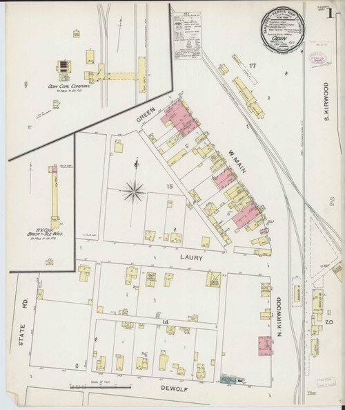 Odin Illinois 1893 - Fire Insurance Index - Old Map Reprint