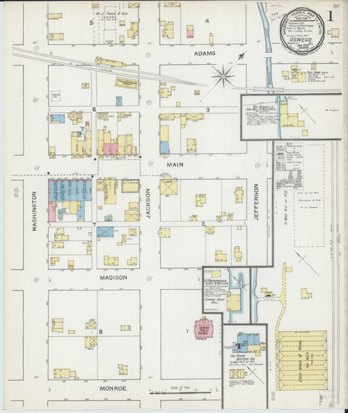 Oswego Illinois 1892 - Fire Insurance Index - Old Map Reprint
