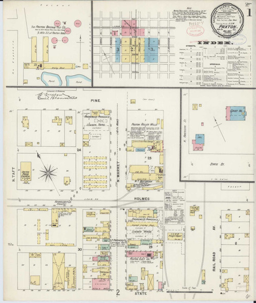 Paxton Illinois 1897 - Fire Insurance Index - Old Map Reprint