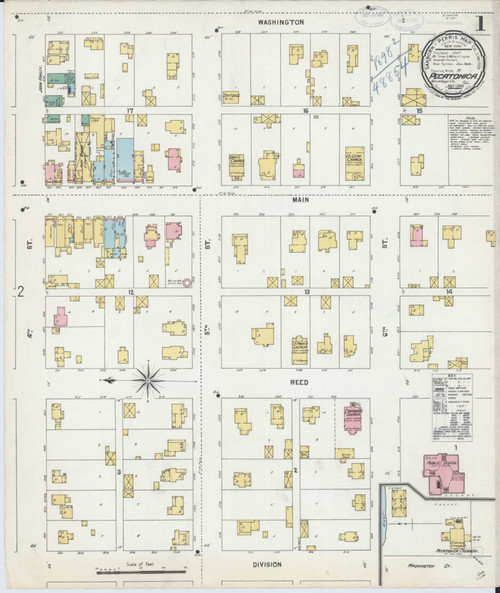 Pecatonica Illinois 1898 - Fire Insurance Index - Old Map Reprint