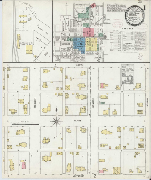 Pittsfield Illinois 1898 - Fire Insurance Index - Old Map Reprint