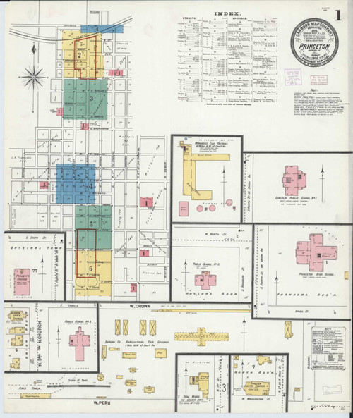 Princeton Illinois 1906 - Fire Insurance Index - Old Map Reprint
