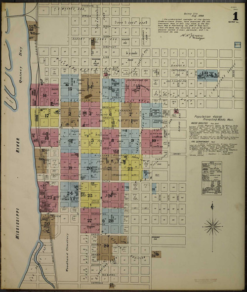 Quincy Illinois 1888 - Fire Insurance Index - Old Map Reprint