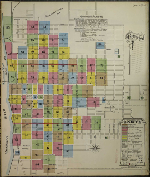 Quincy Illinois 1898 - Fire Insurance Index - Old Map Reprint