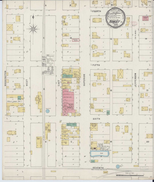 Ramsey Illinois 1895 - Fire Insurance Index - Old Map Reprint