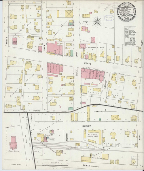 Ridge Farm Illinois 1897 - Fire Insurance Index - Old Map Reprint