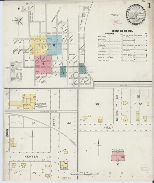 Robinson Illinois 1894 - Fire Insurance Index - Old Map Reprint