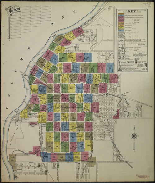 Rockford Illinois 1913 V2 - Fire Insurance Index - Old Map Reprint