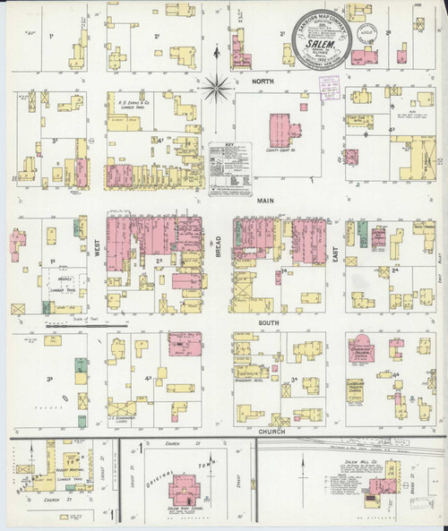 Salem Illinois 1902-03 - Fire Insurance Index - Old Map Reprint