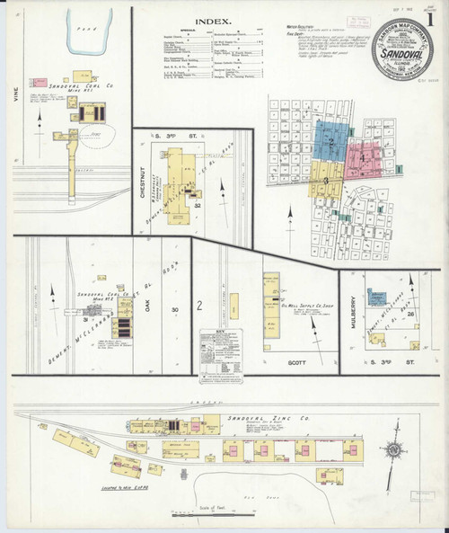 Sandoval Illinois 1912 - Fire Insurance Index - Old Map Reprint