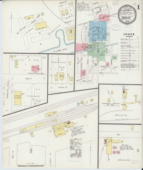 Seneca Illinois 1898 - Fire Insurance Index - Old Map Reprint
