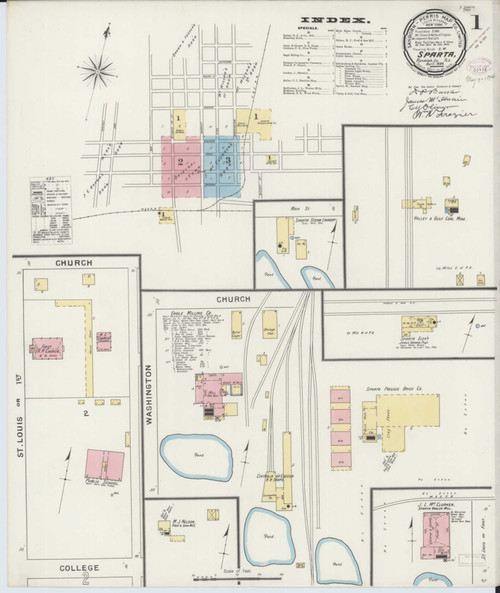 Sparta Illinois 1894 - Fire Insurance Index - Old Map Reprint