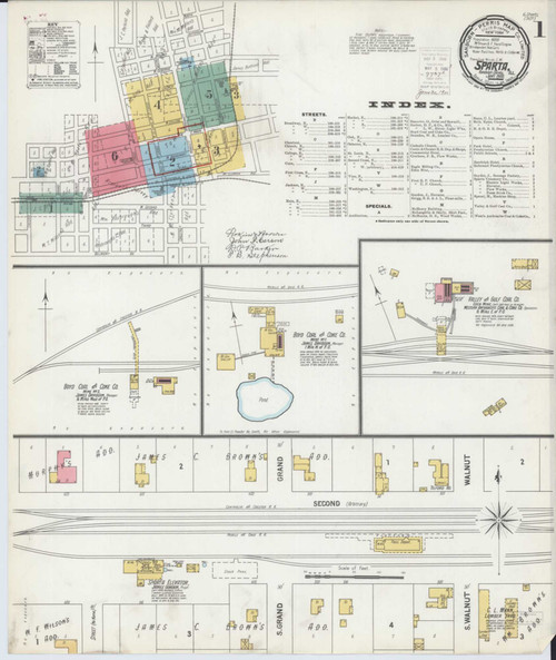 Sparta Illinois 1900 - Fire Insurance Index - Old Map Reprint