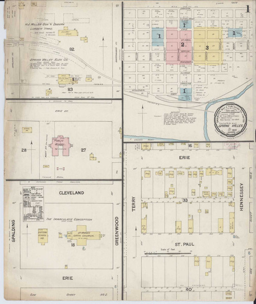 Spring Valley Illinois 1888 - Fire Insurance Index - Old Map Reprint
