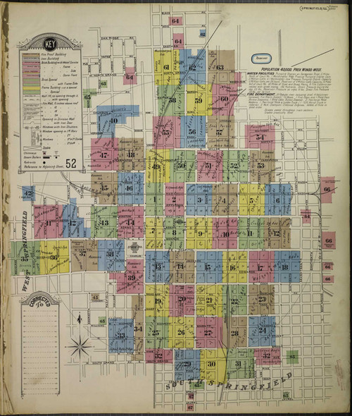 Springfield Illinois 1896 - Fire Insurance Index - Old Map Reprint