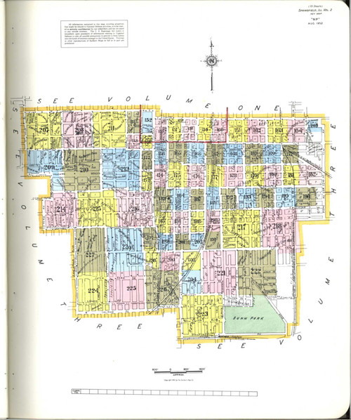 Springfield Illinois 1952 V2 - Fire Insurance Index - Old Map Reprint