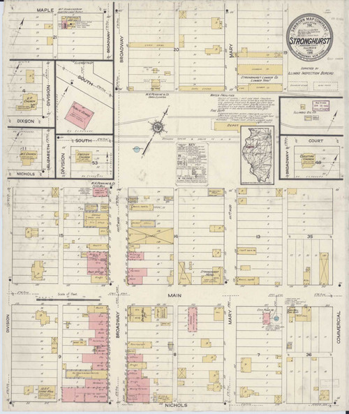 Stronghurst Illinois 1916 - Fire Insurance Index - Old Map Reprint