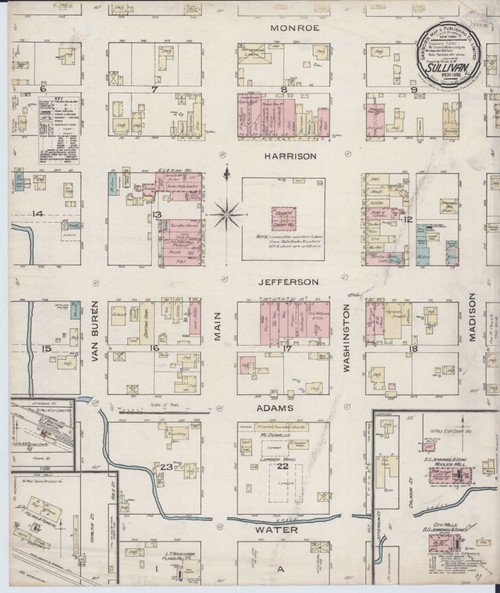 Sullivan Illinois 1886 - Fire Insurance Index - Old Map Reprint