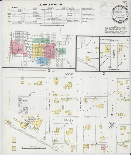 Sullivan Illinois 1898 - Fire Insurance Index - Old Map Reprint