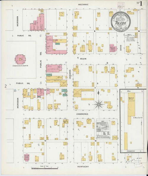 Toledo Illinois 1906 - Fire Insurance Index - Old Map Reprint