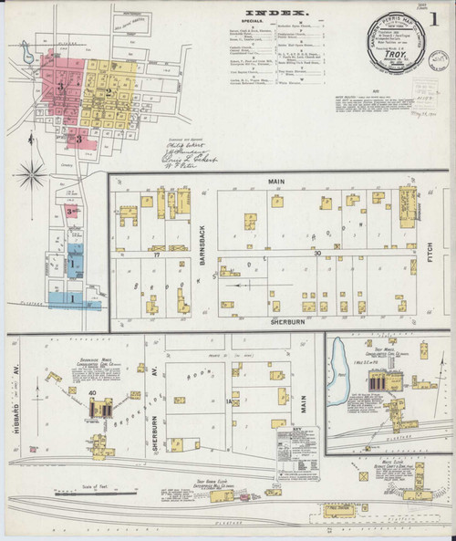 Troy Illinois 1899 - Fire Insurance Index - Old Map Reprint
