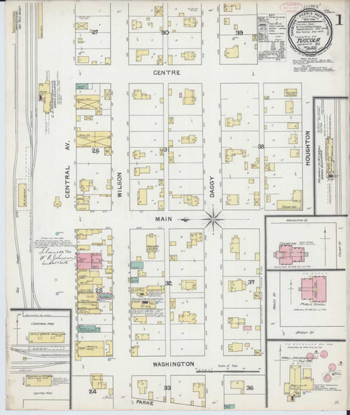 Tuscola Illinois 1892 - Fire Insurance Index - Old Map Reprint