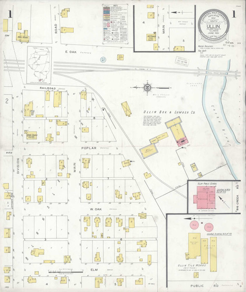 Ullin Illinois 1931 - Fire Insurance Index - Old Map Reprint