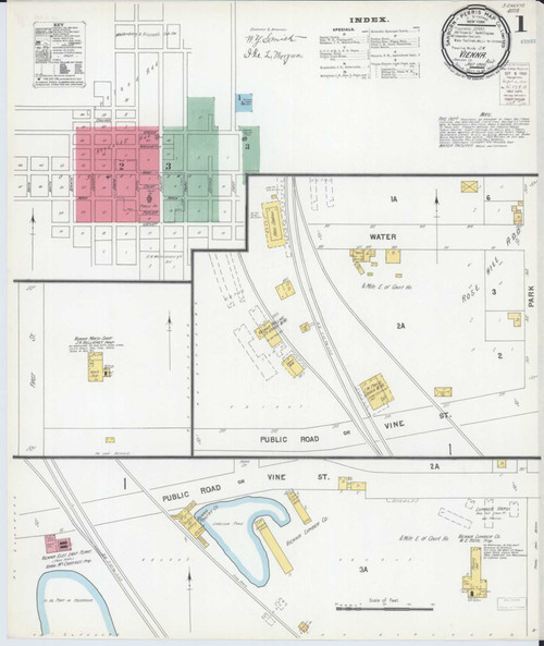 Vienna Illinois 1900 - Fire Insurance Index - Old Map Reprint
