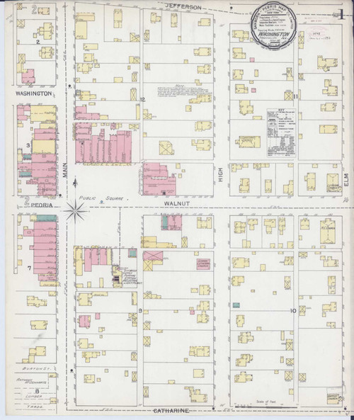 Washington Illinois 1892 - Fire Insurance Index - Old Map Reprint