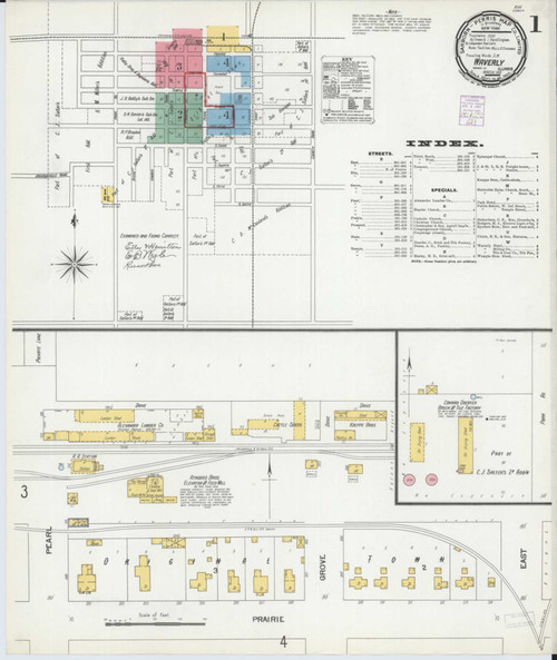 Waverly Illinois 1901 - Fire Insurance Index - Old Map Reprint