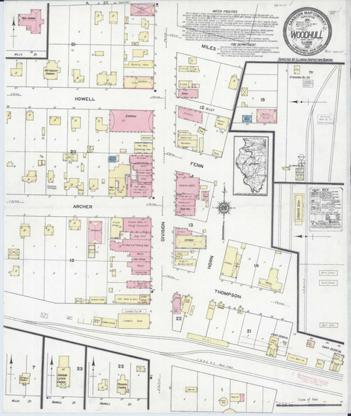 Woodhull Illinois 1921 - Fire Insurance Index - Old Map Reprint