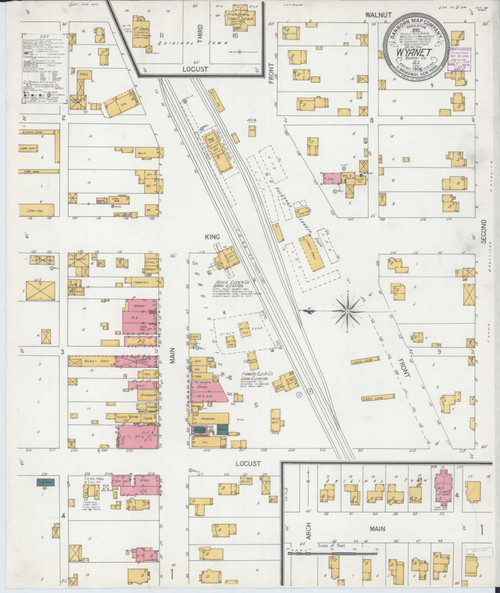 Wyanet Illinois 1906 - Fire Insurance Index - Old Map Reprint