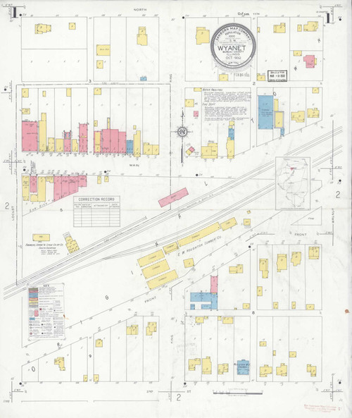 Wyanet Illinois 1932 - Fire Insurance Index - Old Map Reprint