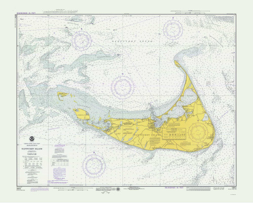 Nantucket Island 1975 Old Map Nautical Chart AC Harbors 2 265 - Massachusetts