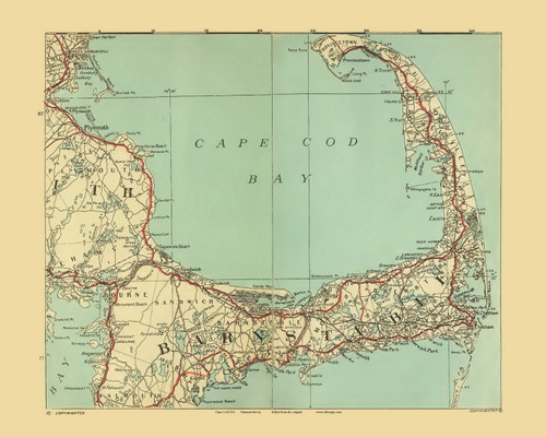 Cape Cod 1911 National Survey - Old Map Custom Print CC-All