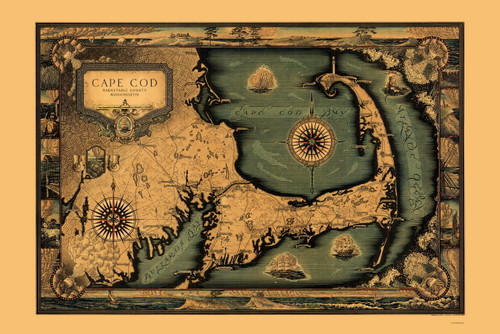 Cape Cod 1931 Tripp - Old Map Custom Print CC-All