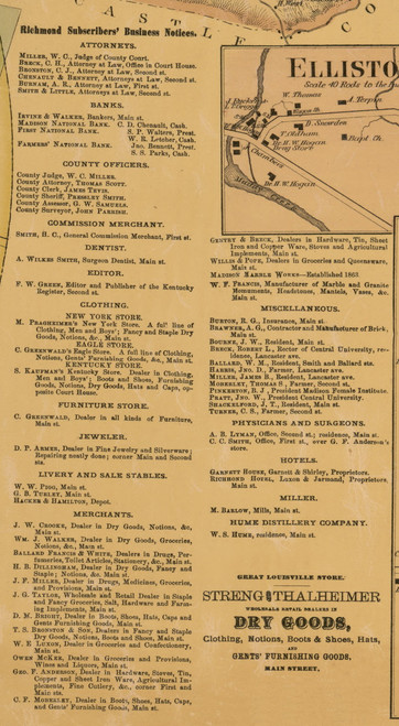 Madison County Directory 2, Kentucky 1878 Old Town Map Custom Print - Madison Co.