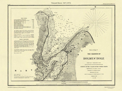 Vineyard Haven 1847 (1872) Old Map Nautical Chart AC Harbors 2 347 - Massachusetts