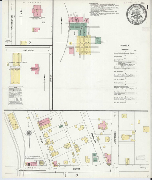 Clinton Kentucky 1910 - Fire Insurance Index - Old Map Reprint