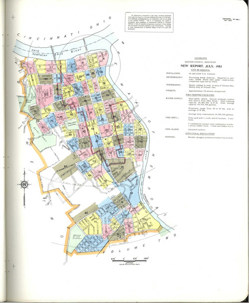 Covington Kentucky 1954 V1 - Fire Insurance Index - Old Map Reprint