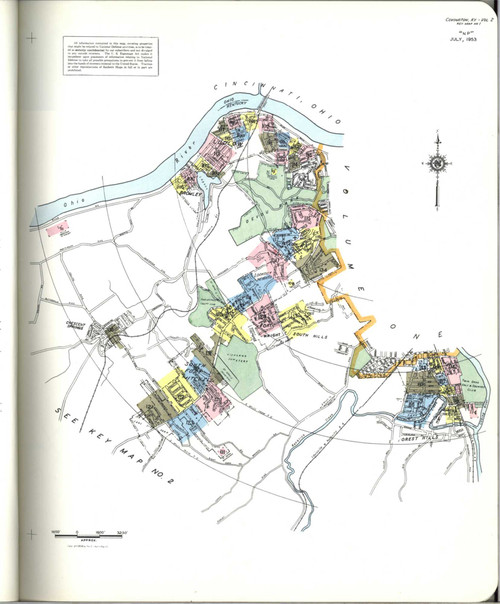 Covington Kentucky 1954 V2 - Fire Insurance Index - Old Map Reprint