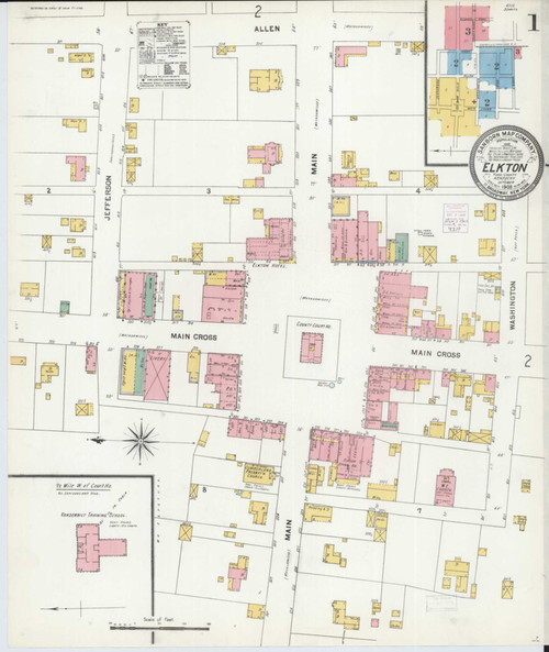 Elkton Kentucky 1903 - Fire Insurance Index - Old Map Reprint