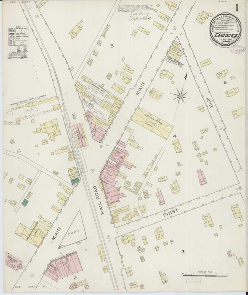 Eminence Kentucky 1886 - Fire Insurance Index - Old Map Reprint