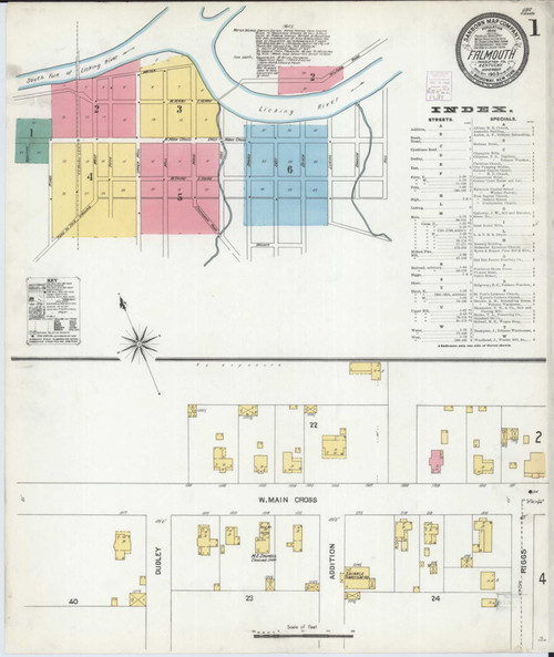 Falmouth Kentucky 1903 - Fire Insurance Index - Old Map Reprint